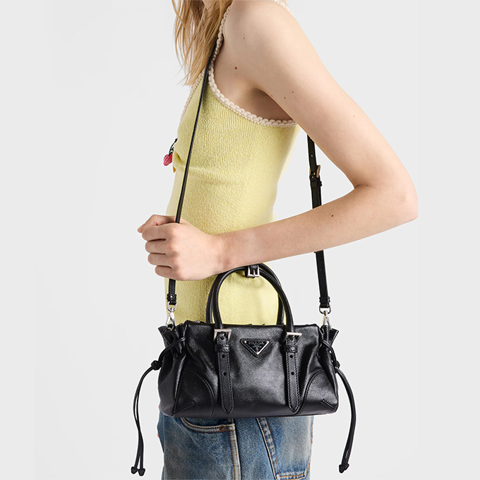 prada bonnie small vintage leather handbag #1ba499